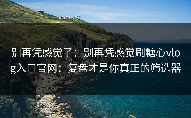 别再凭感觉了：别再凭感觉刷糖心vlog入口官网：复盘才是你真正的筛选器