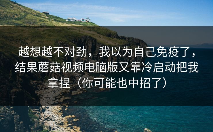 越想越不对劲，我以为自己免疫了，结果蘑菇视频电脑版又靠冷启动把我拿捏（你可能也中招了）