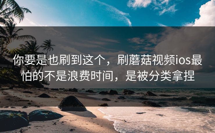 你要是也刷到这个,刷蘑菇视频ios最怕的不是浪费时间,是被分类拿捏 你要是也刷到这个,刷蘑菇视频ios最怕的不是浪费时间,是被分类拿捏