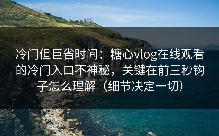 冷门但巨省时间：糖心vlog在线观看的冷门入口不神秘，关键在前三秒钩子怎么理解（细节决定一切）